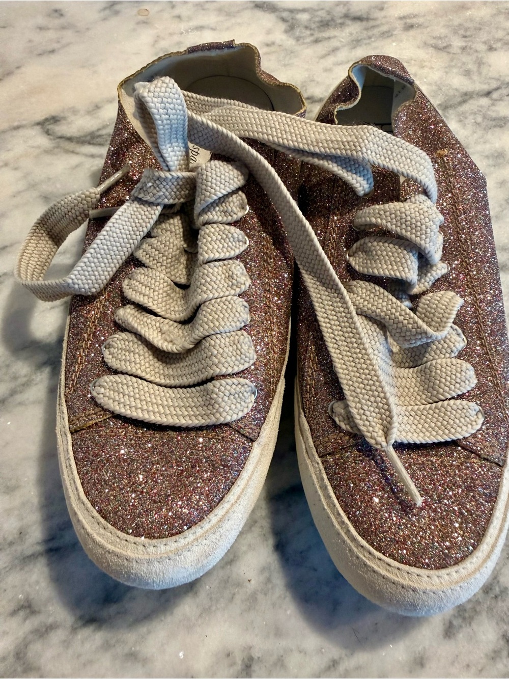 Pedro Garcia Parson Glitter Sneakers Silver Size 8.5 NWOT